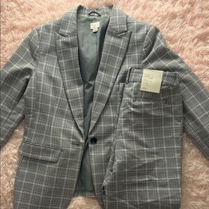 a new day Gray Plaid Men's Suit Jacket
